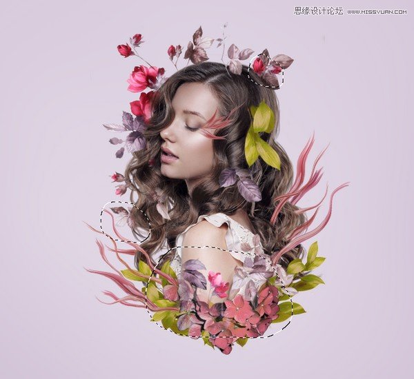 ps合成创意的花朵人像效果图