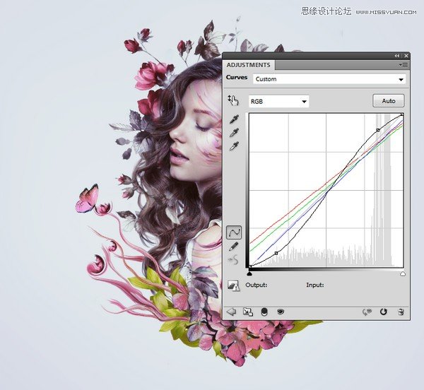 ps合成创意的花朵人像效果图