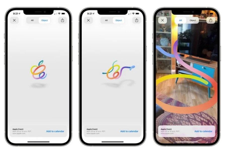 苹果 4 月 20 日春季发布会活动页面提供变形的 AR Logo