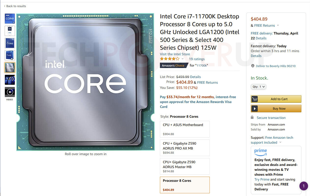 外媒：英特尔 11 代桌面酷睿已开始降价，发布仅一个月