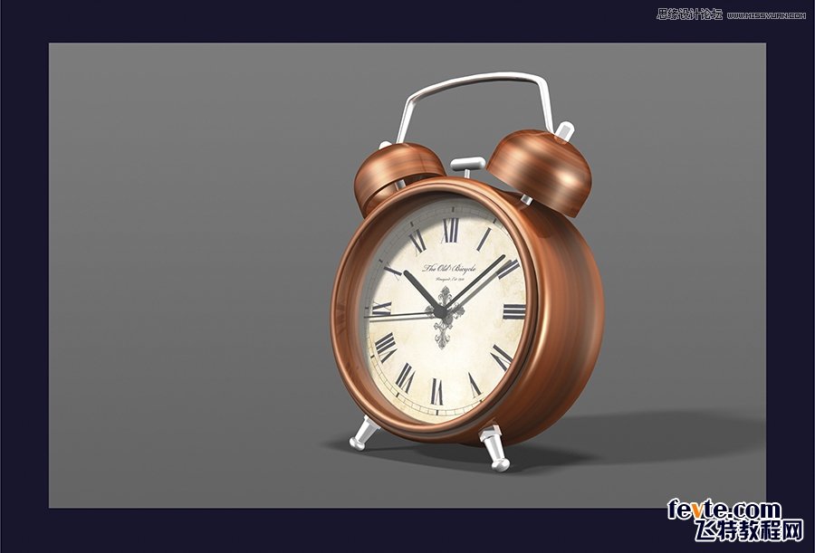 教你用PS绘制3D立体风格的闹钟教程