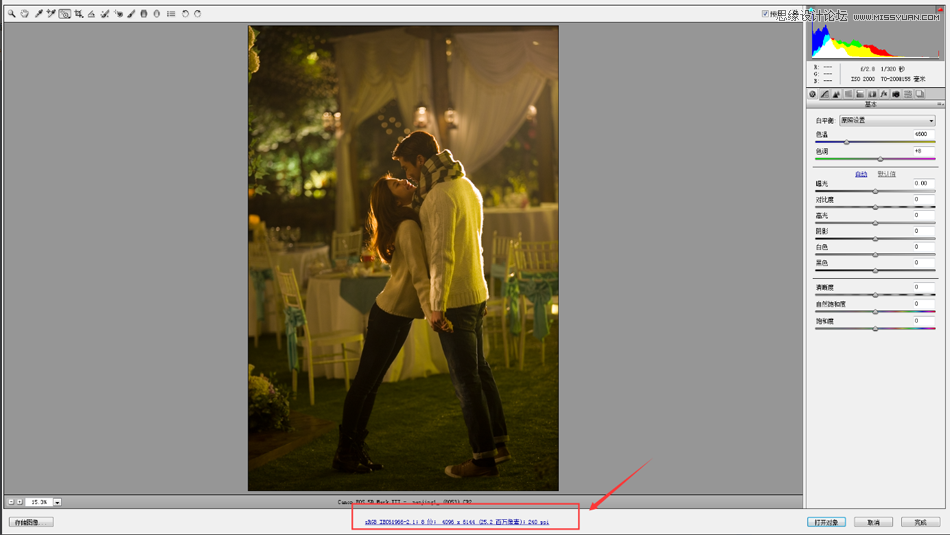 PS调出外景情侣片韩式淡雅风效果