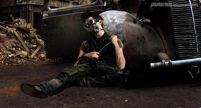 PS合成颓废风格的战争片场景