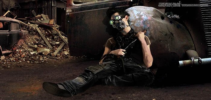 PS合成颓废风格的战争片场景