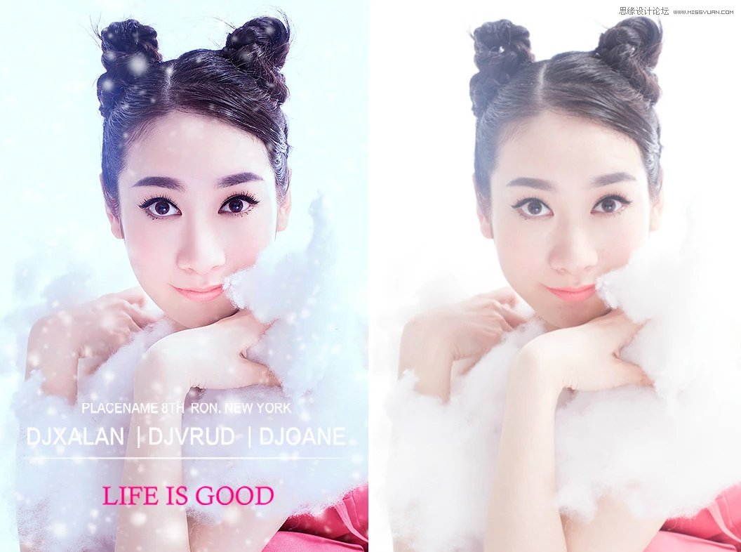 PS给美女私房照添加唯美雪景效果