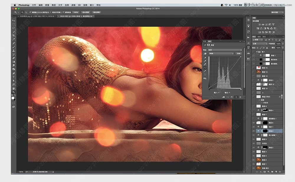 PS调出美女私房照金属质感肤色