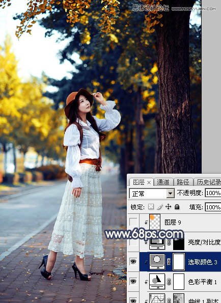 ps给外景人像添加金黄色夕阳效果