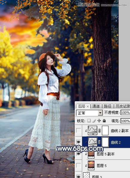 ps给外景人像添加金黄色夕阳效果