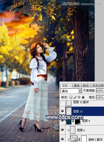 ps给外景人像添加金黄色夕阳效果