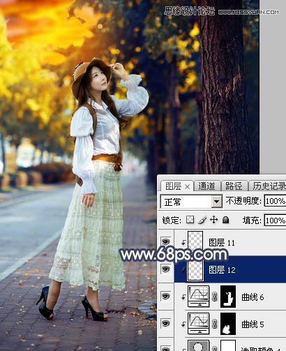 ps给外景人像添加金黄色夕阳效果