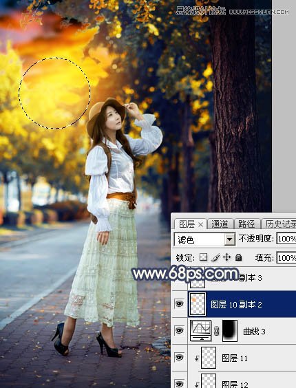 ps给外景人像添加金黄色夕阳效果