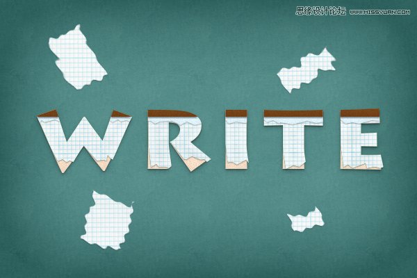 ps快速的制作纸边撕裂的艺术字