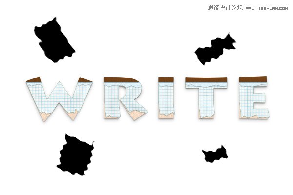 ps快速的制作纸边撕裂的艺术字