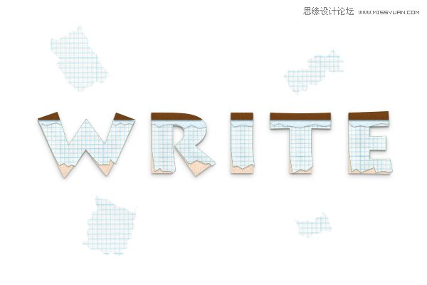 ps快速的制作纸边撕裂的艺术字