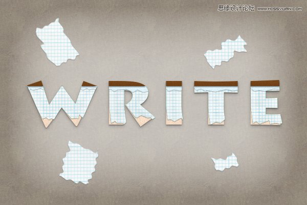 ps快速的制作纸边撕裂的艺术字