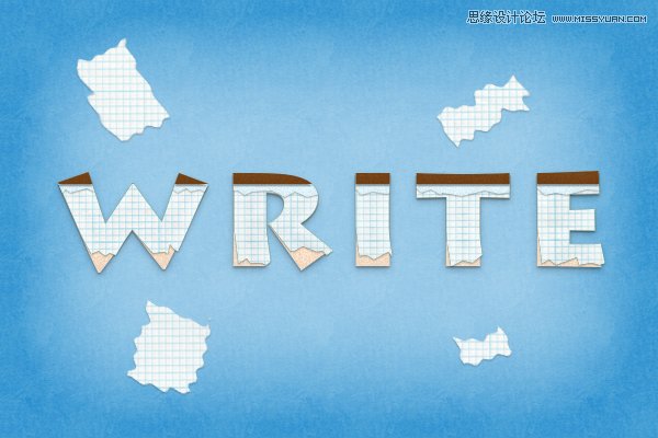 ps快速的制作纸边撕裂的艺术字