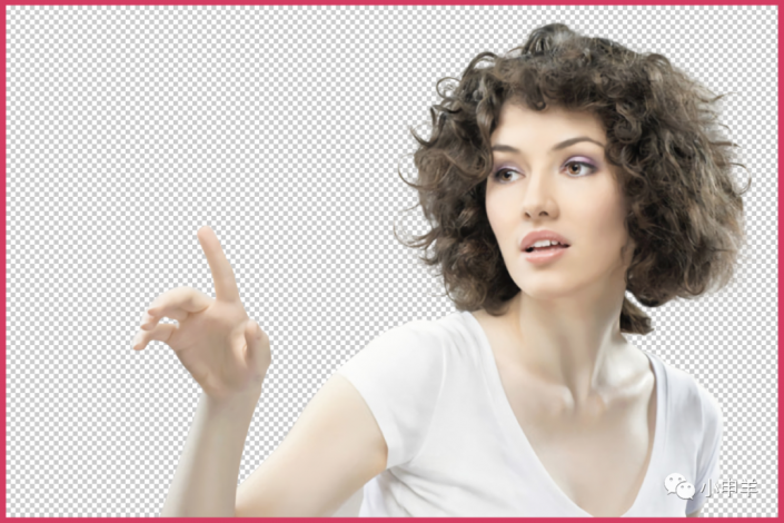 用PS快速抠出卷发的美女人像
