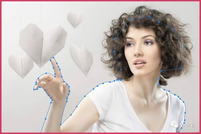 用PS快速抠出卷发的美女人像