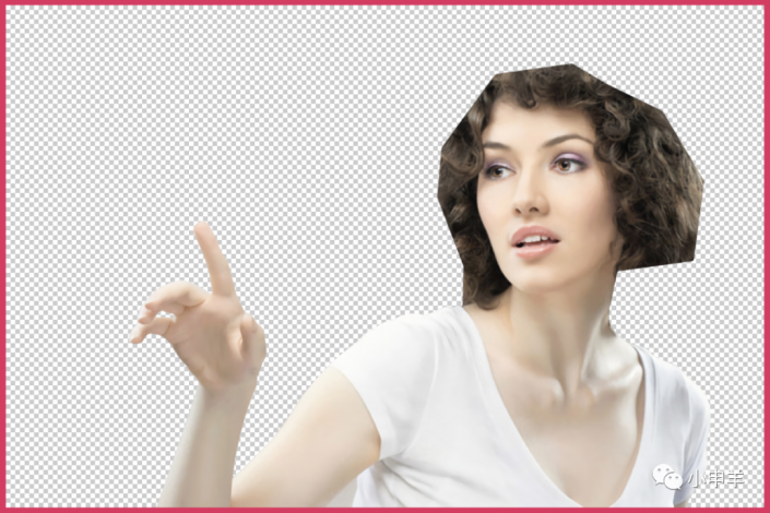 用PS快速抠出卷发的美女人像