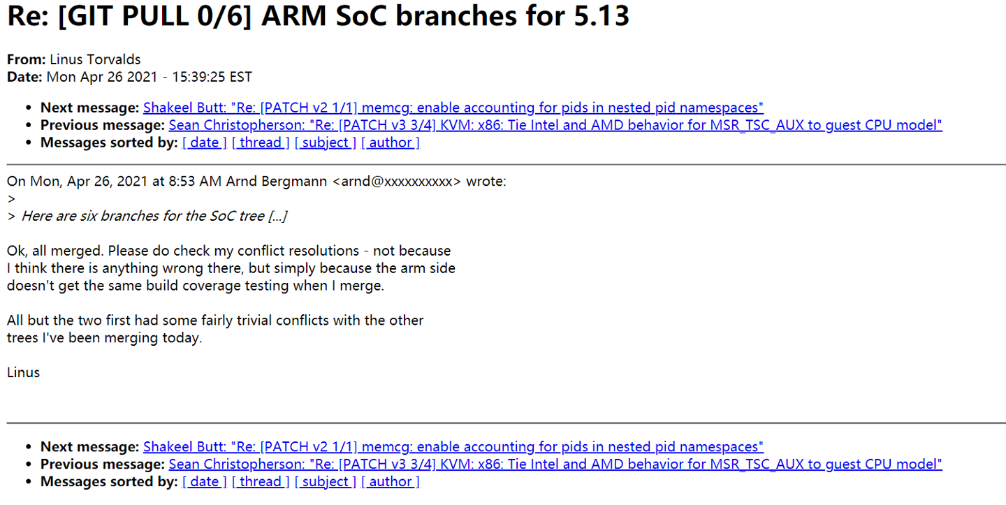 Linux 5.13 已添加对苹果 M1 芯片的初步支持