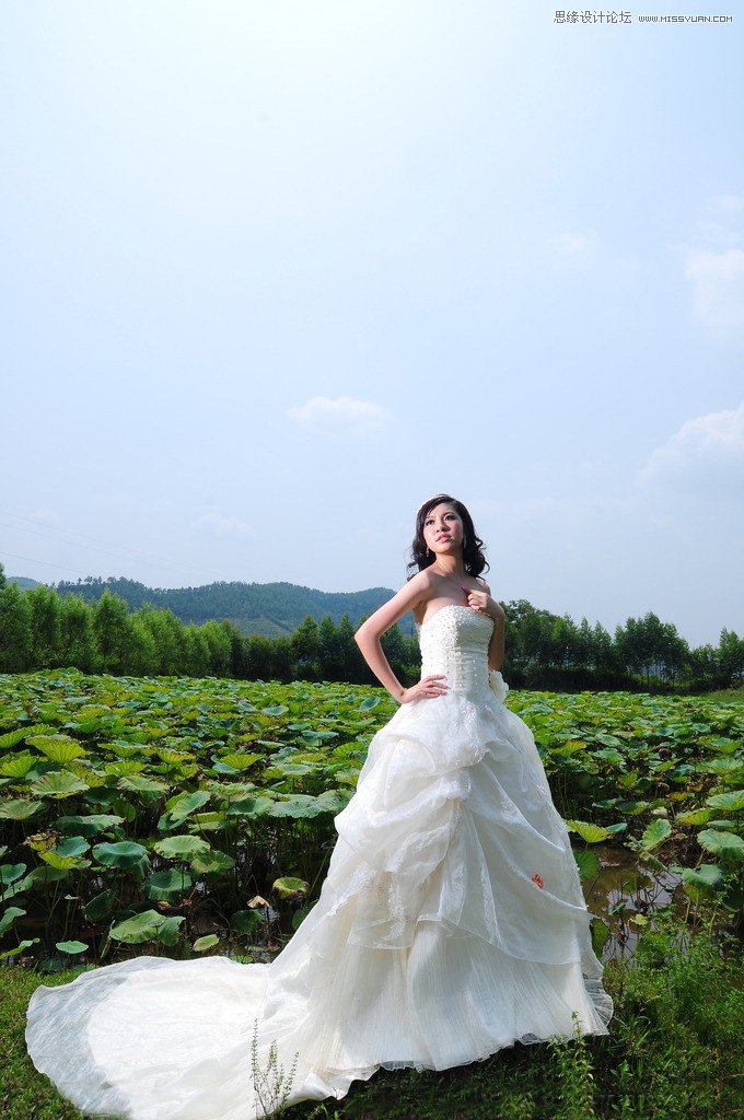 用PS给外景婚片添加夕阳艺术效果