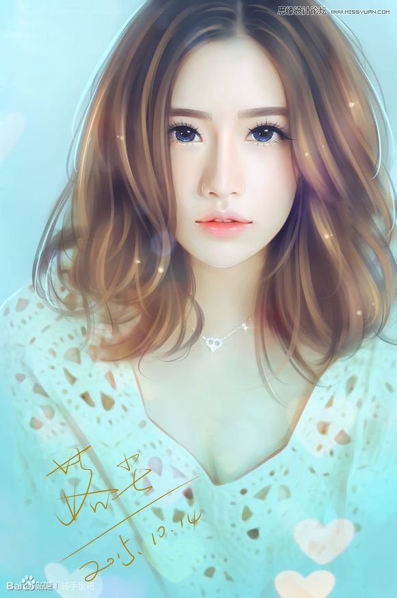 PS给清纯女孩转唯美手绘效果