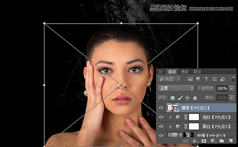 PS合成创意的火焰光线眼球的少女