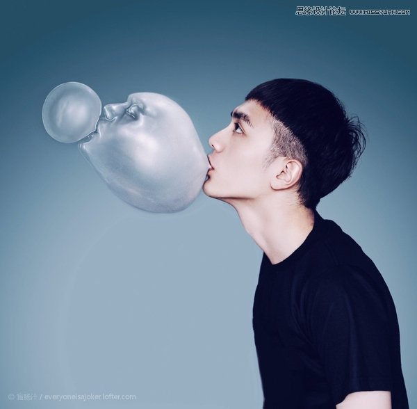 PS结合滤镜设计创意的人像泡泡效果