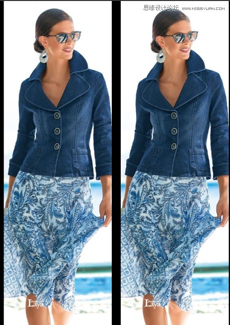 PS给模特照片穿上中国风东北花棉袄