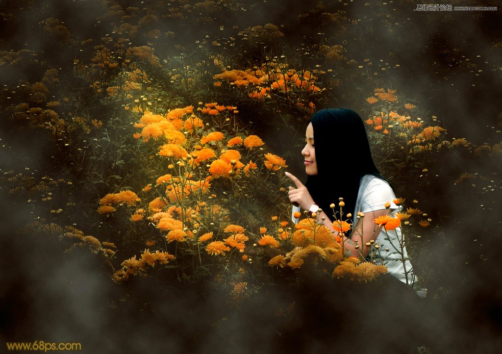 PS调出油菜花人像秋季黄色调