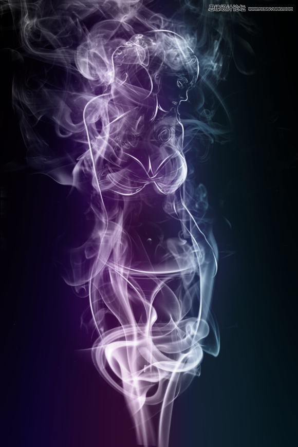 PS合成创意大气的烟雾人像效果