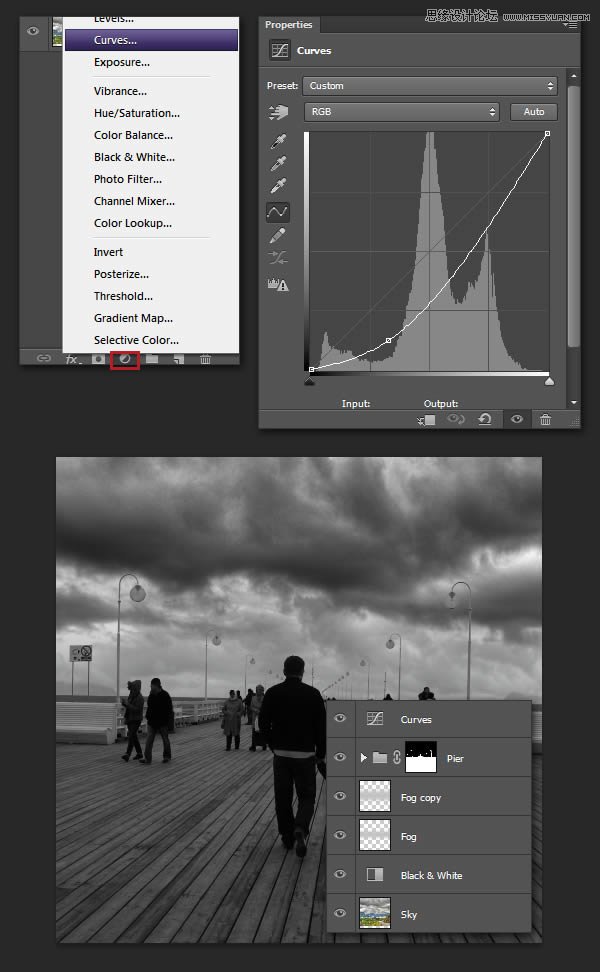 PS制作逼真生动的的下雨效果图