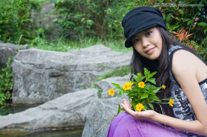 PS调出微笑女孩复古的淡黄效果