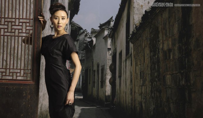 PS调出美女照片复古柔和的中性灰效果