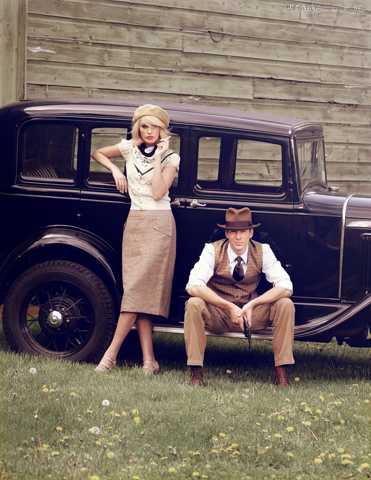 PS调出人像照片质感的淡黄色调