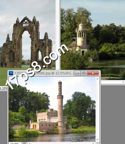 PS合成山顶上巍峨城堡教程
