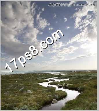 PS合成瀑布山谷下的游荡巫师