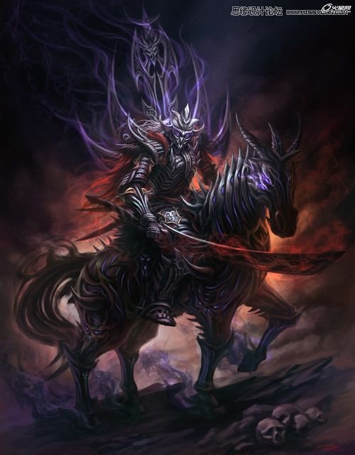 PS绘制暗优秀中黑风格死灵武士