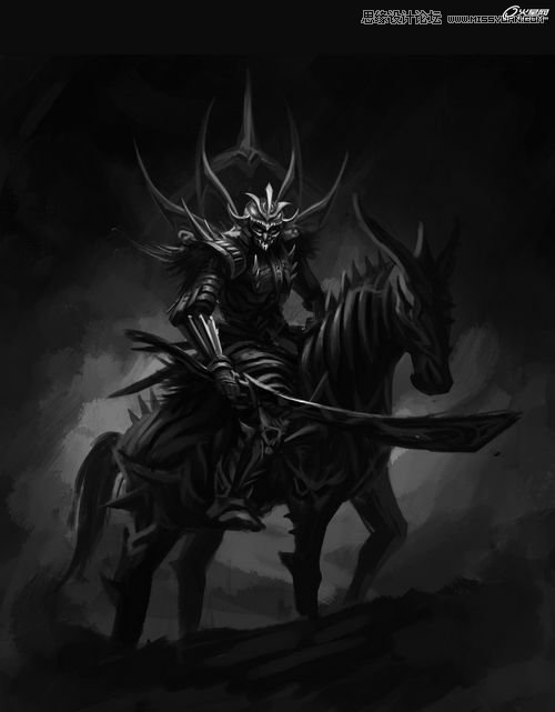 PS绘制暗优秀中黑风格死灵武士