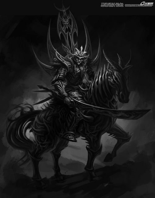 PS绘制暗优秀中黑风格死灵武士