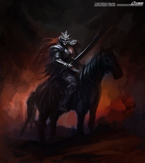 PS绘制暗优秀中黑风格死灵武士