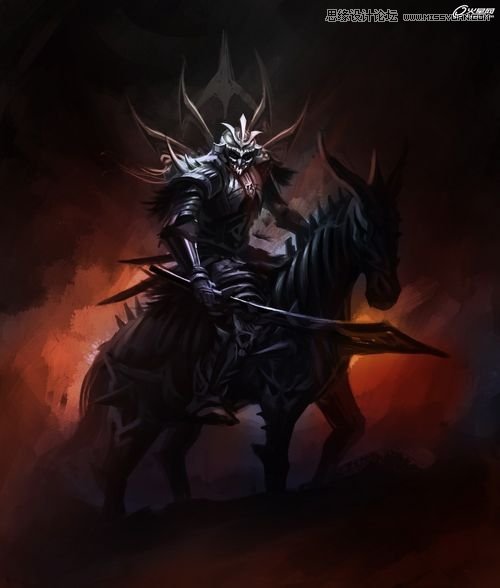 PS绘制暗优秀中黑风格死灵武士
