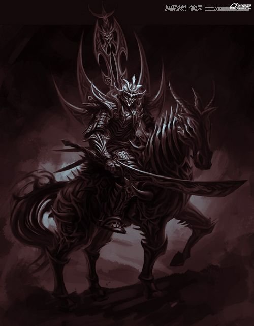 PS绘制暗优秀中黑风格死灵武士