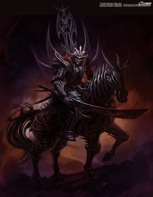 PS绘制暗优秀中黑风格死灵武士