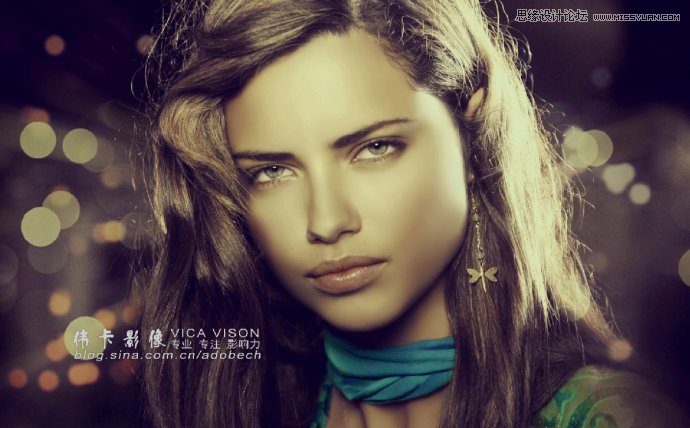 PS调出国外美女金属质感肤色效果