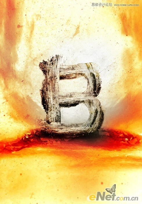 PS制作颓废木纹效果的字体教程