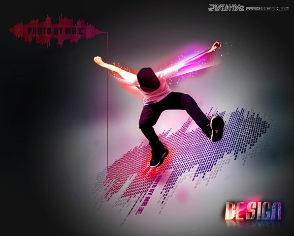PS合成动感音乐炫光舞者海报效果