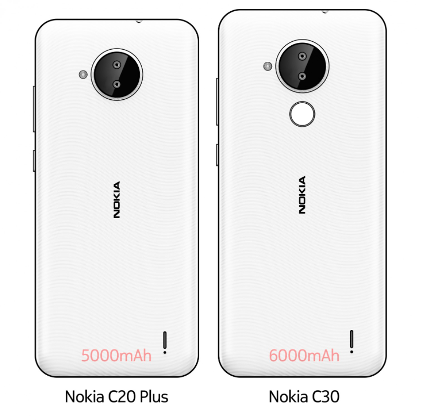 诺基亚 C20 PlusC30 曝光：最大 6000mAh 电池，后置指纹识别