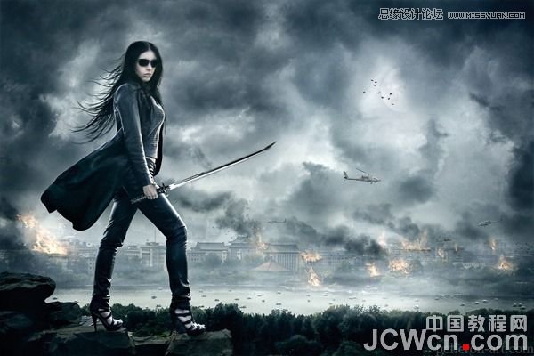 PS合成制作玄幻女剑客电影场景