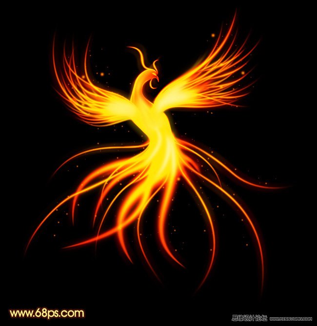 PS绘制一只绚丽的火凤凰教程